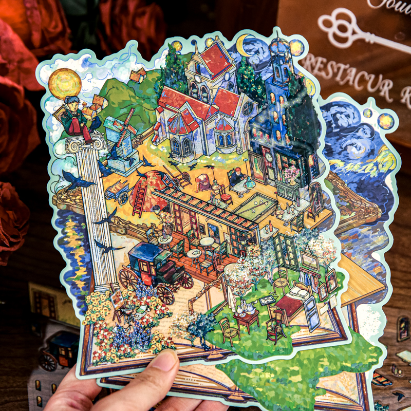 纸先生 造景平张贴纸 梦境画屿系列 原创高颜值治愈系学生d