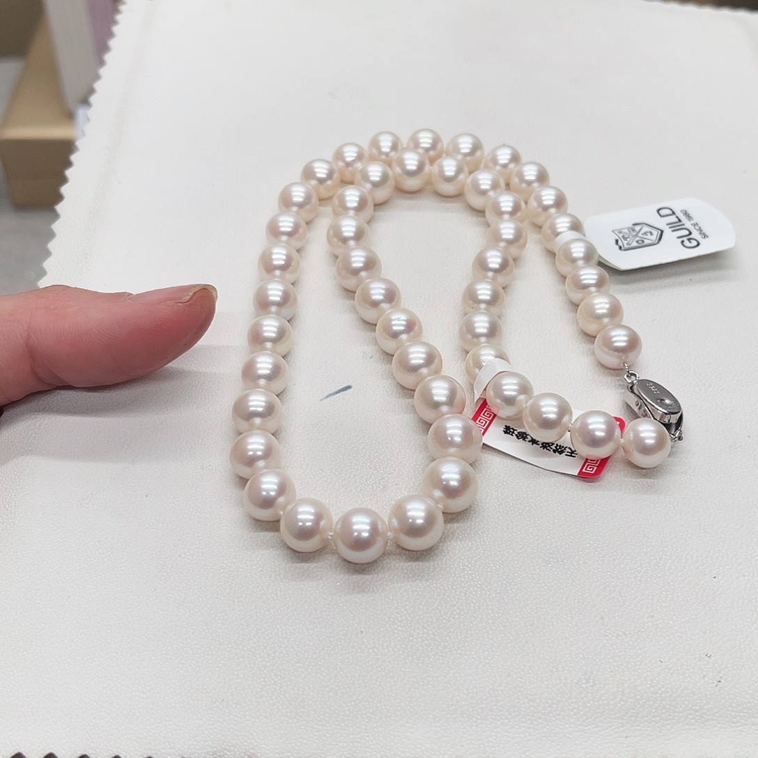 淡水珍珠项链银S925镶嵌大证款