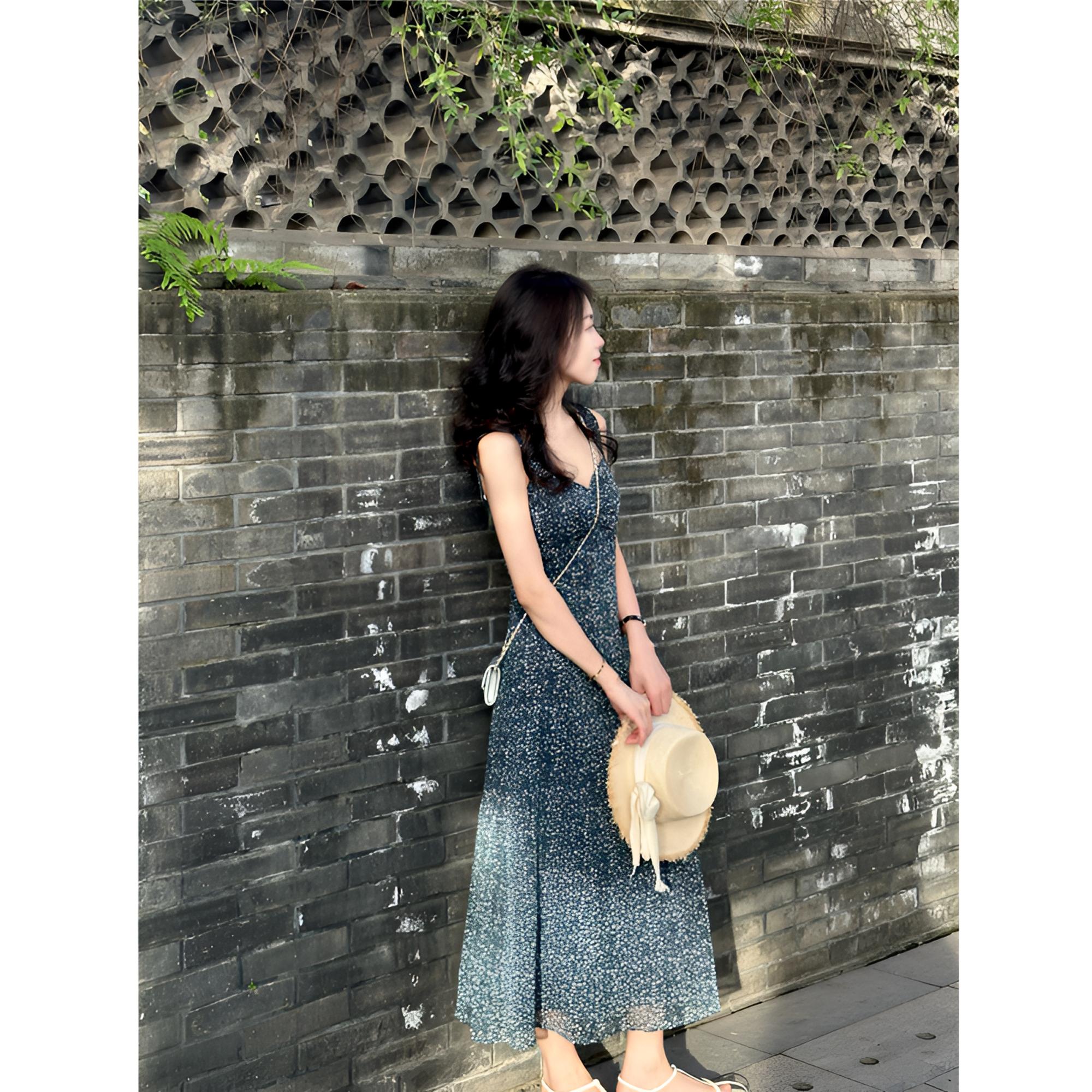 GIRDEAR/哥弟【海盐汽水】夏季新款时尚法式复古波点裙150028