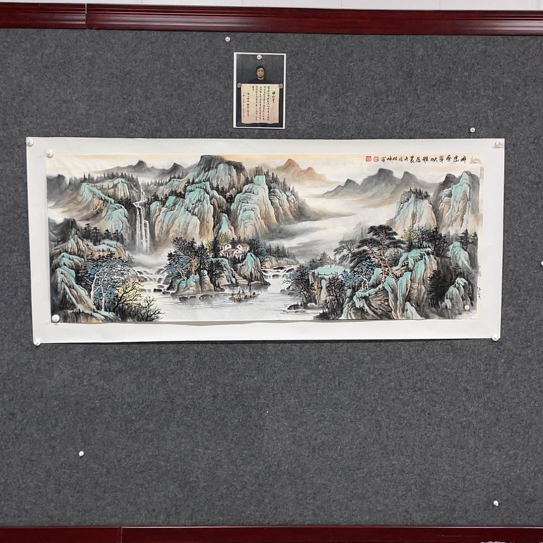 国画小六尺画芯178.69 带合影 赵传峰老师作品