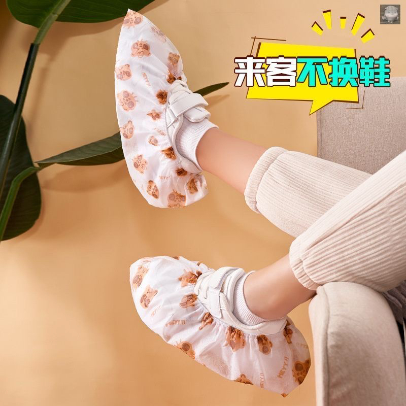 【居家好物】无纺布印花鞋套成人脚套鞋罩室内家用待客