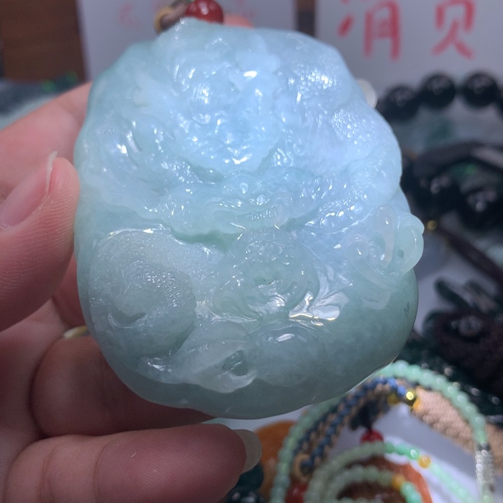 翡翠颈饰未镶嵌保真天然A货翡翠