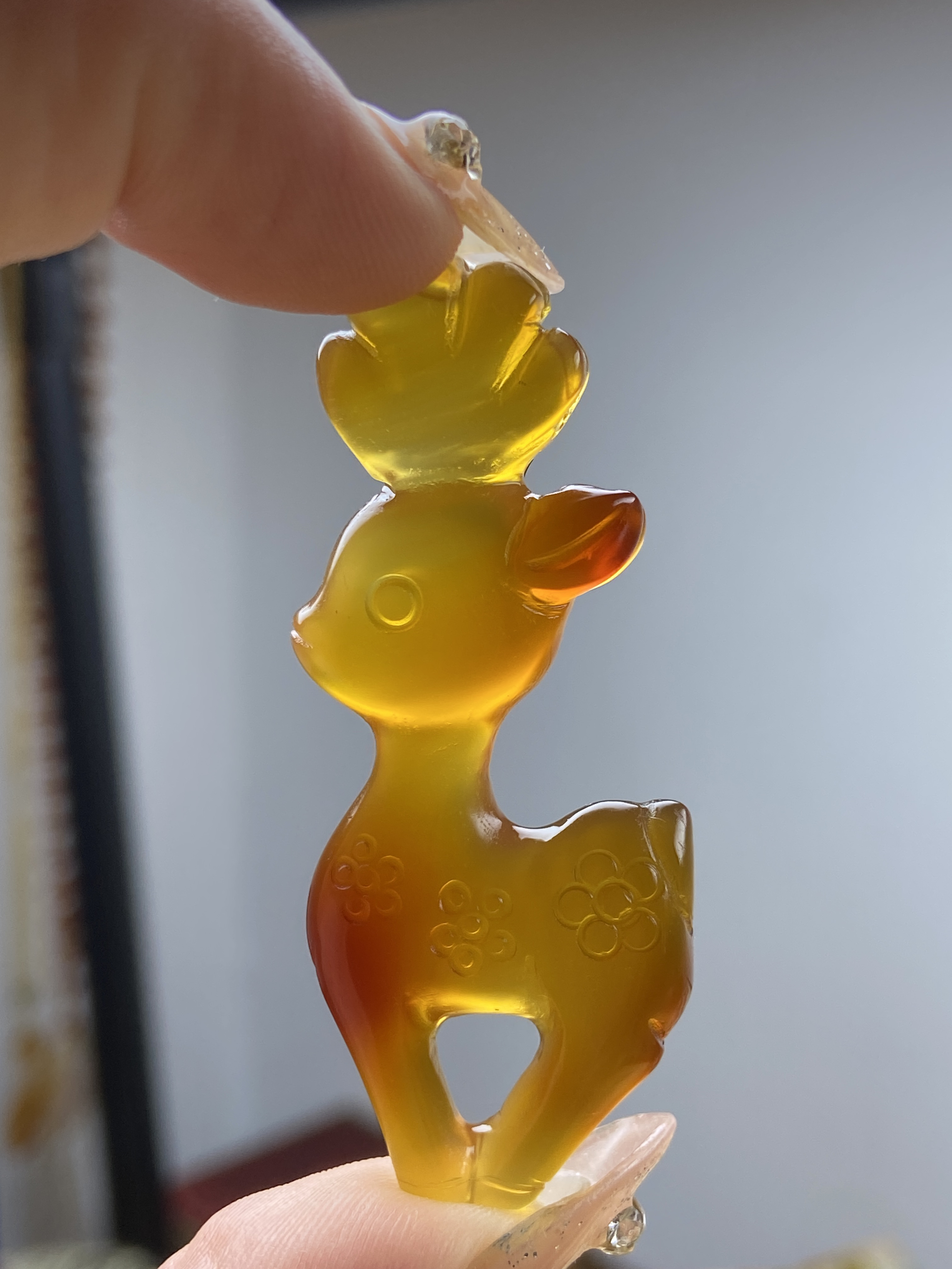 天然玛瑙 梅花鹿 一鹿平安 路路通