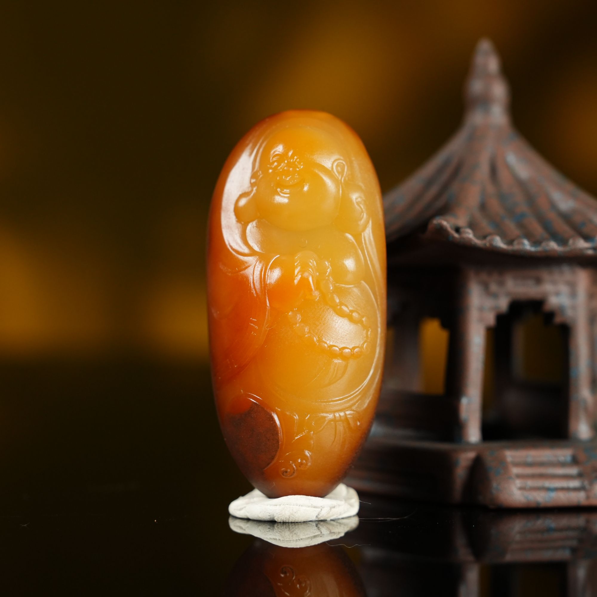 和田玉精品佛公挂件【规格；61.8*29*25mm 70.5g】