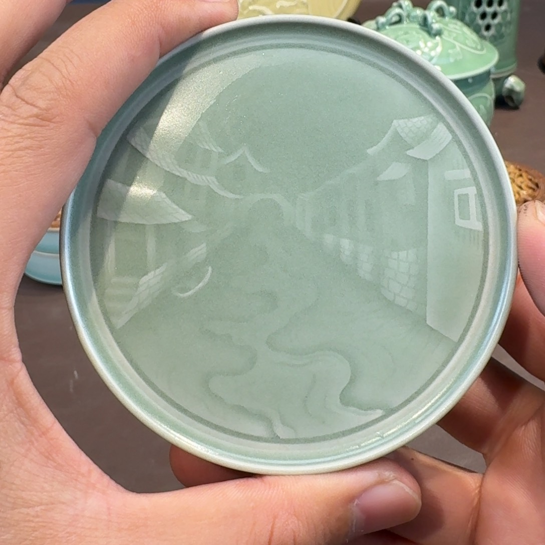 杯龙泉青瓷茶具微瑕