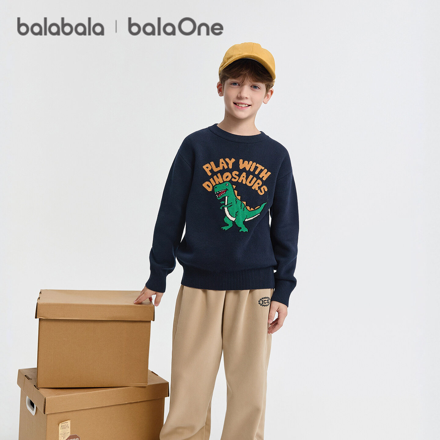 【balaOne】巴拉巴拉童装儿童毛衫男女童新款冬装毛衣纯棉时尚