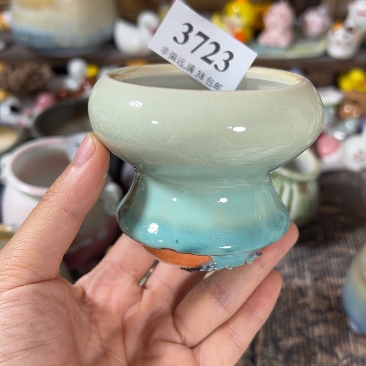 瑕疵活动价30包邮景德镇手工花盆
