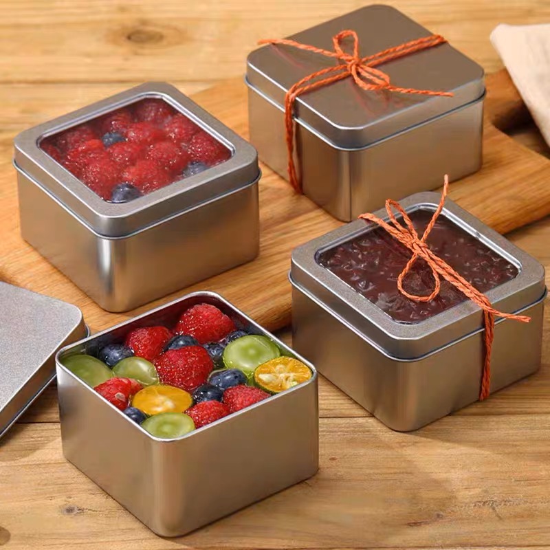 慕斯蛋糕正方形马口铁包装铁盒提拉米苏千层西点圆形马口铁打包盒