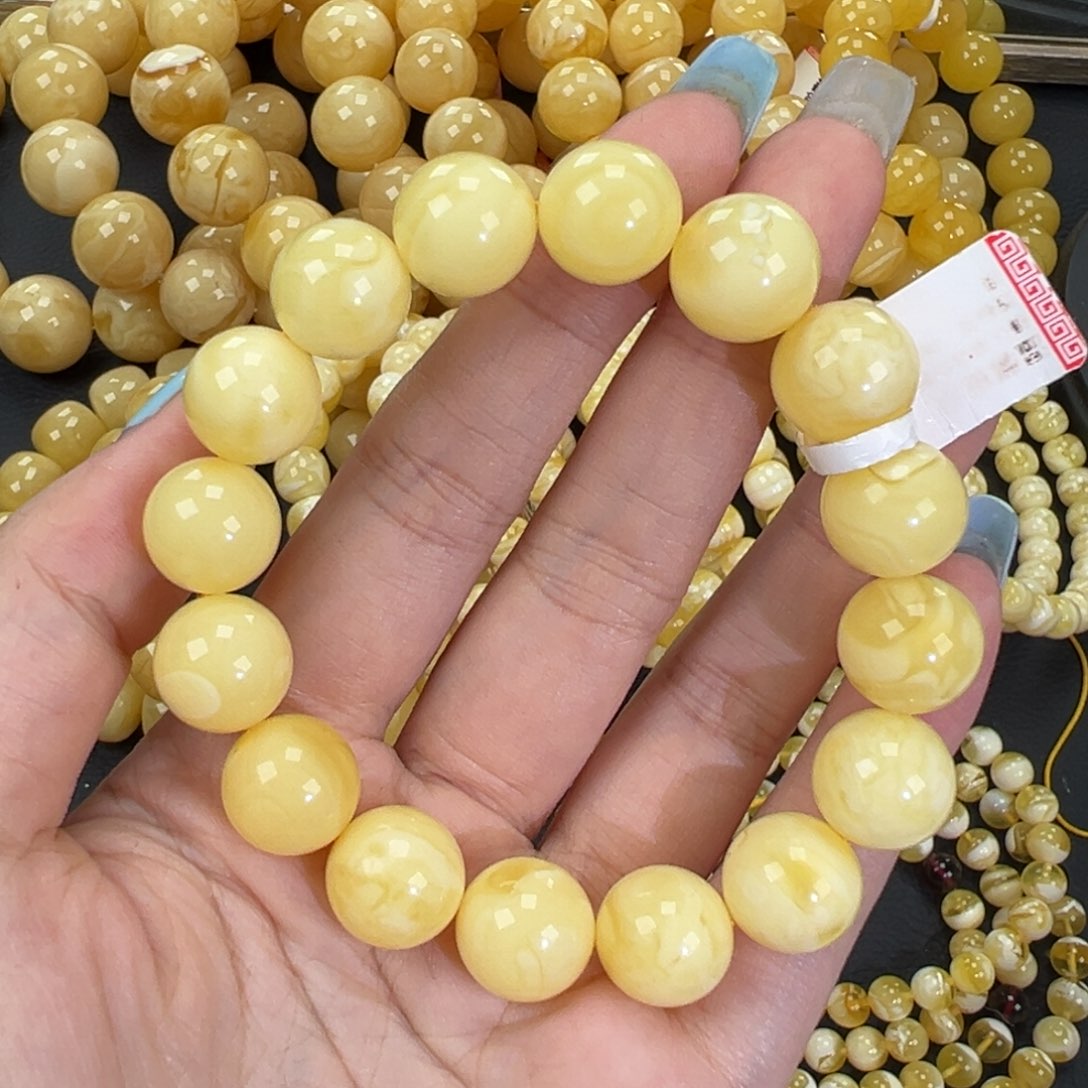 琥珀未镶嵌手链21白蜡