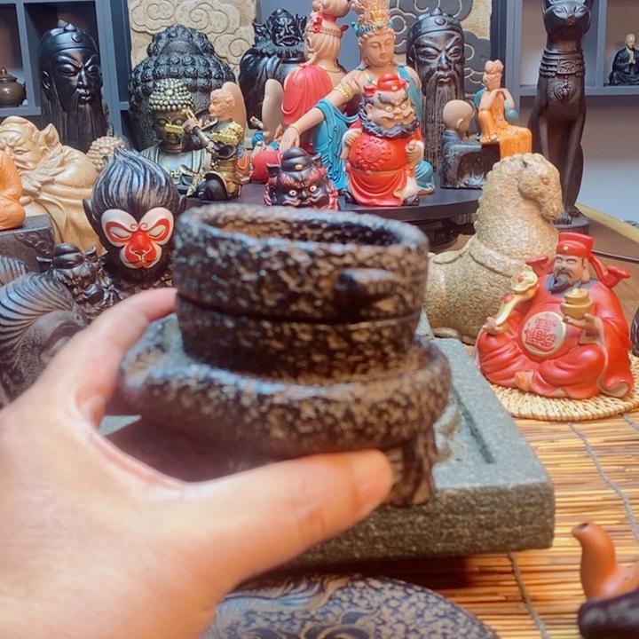 有机玻璃火山岩石磨花盆小