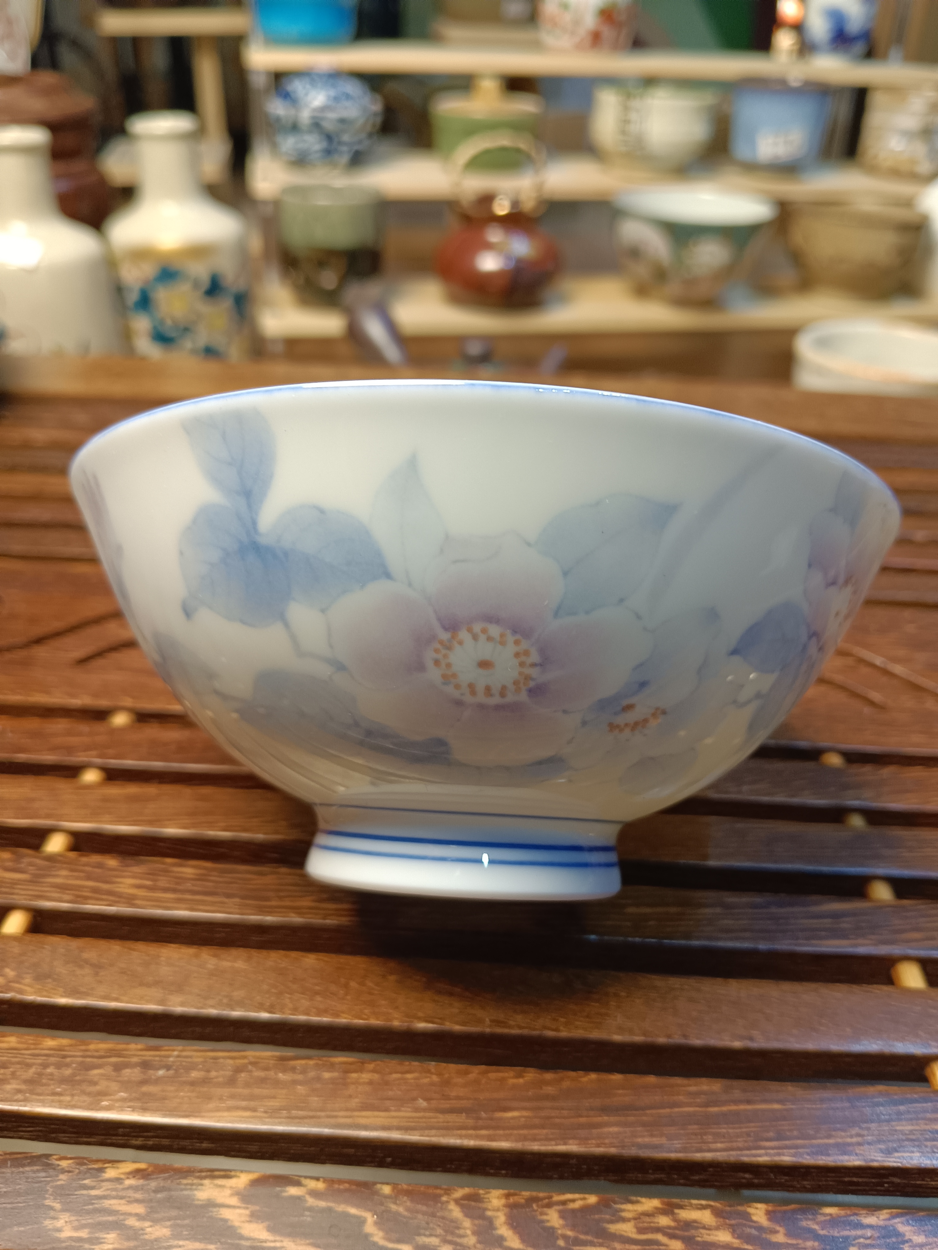 花口杯中式家用喝茶杯品茗杯