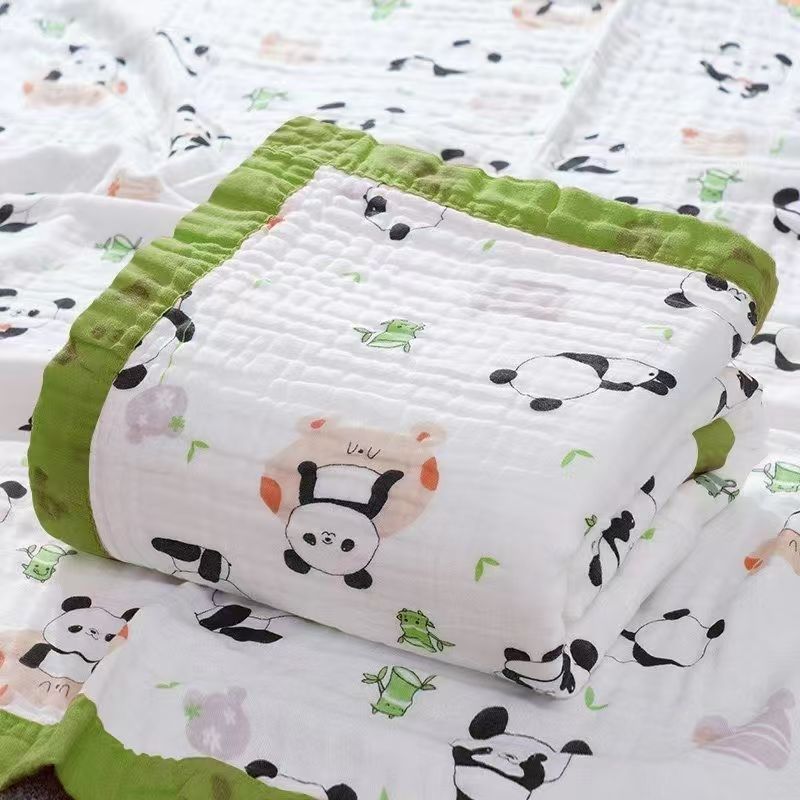 婴儿盖毯纯棉纱布超柔吸水成人洗澡大浴巾儿童毛巾被卡通泡泡纱六