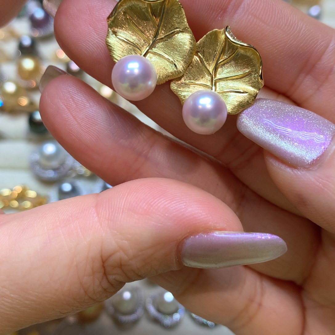 海水珍珠耳饰银S925镶嵌