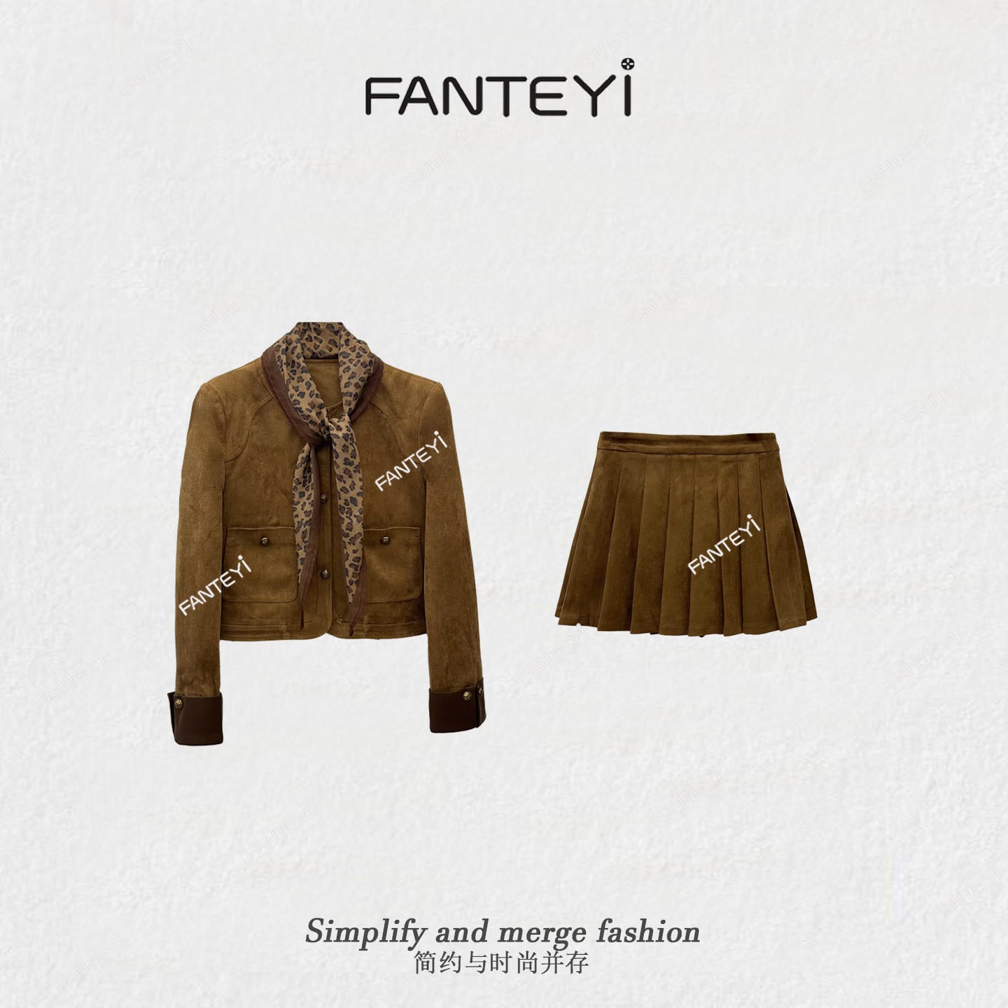 范特依-秋季新款复古法式轻奢时尚上衣套装7329