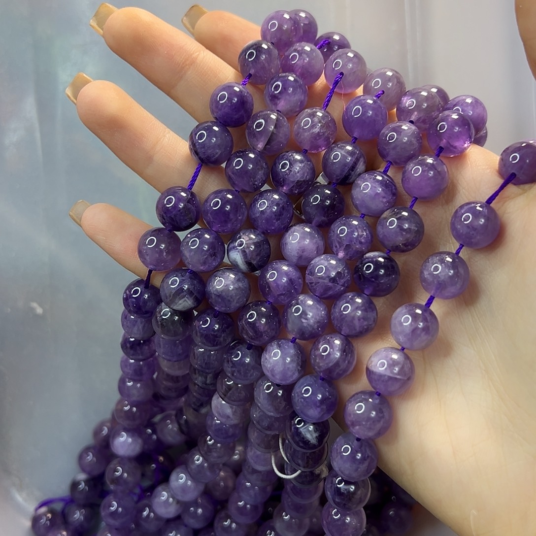 玛瑙/玉髓合金珠宝半成品紫水卡10一条