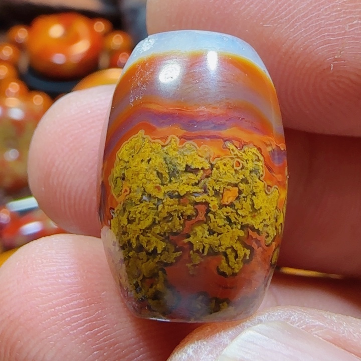 玛瑙/玉髓战国红桶珠未镶嵌