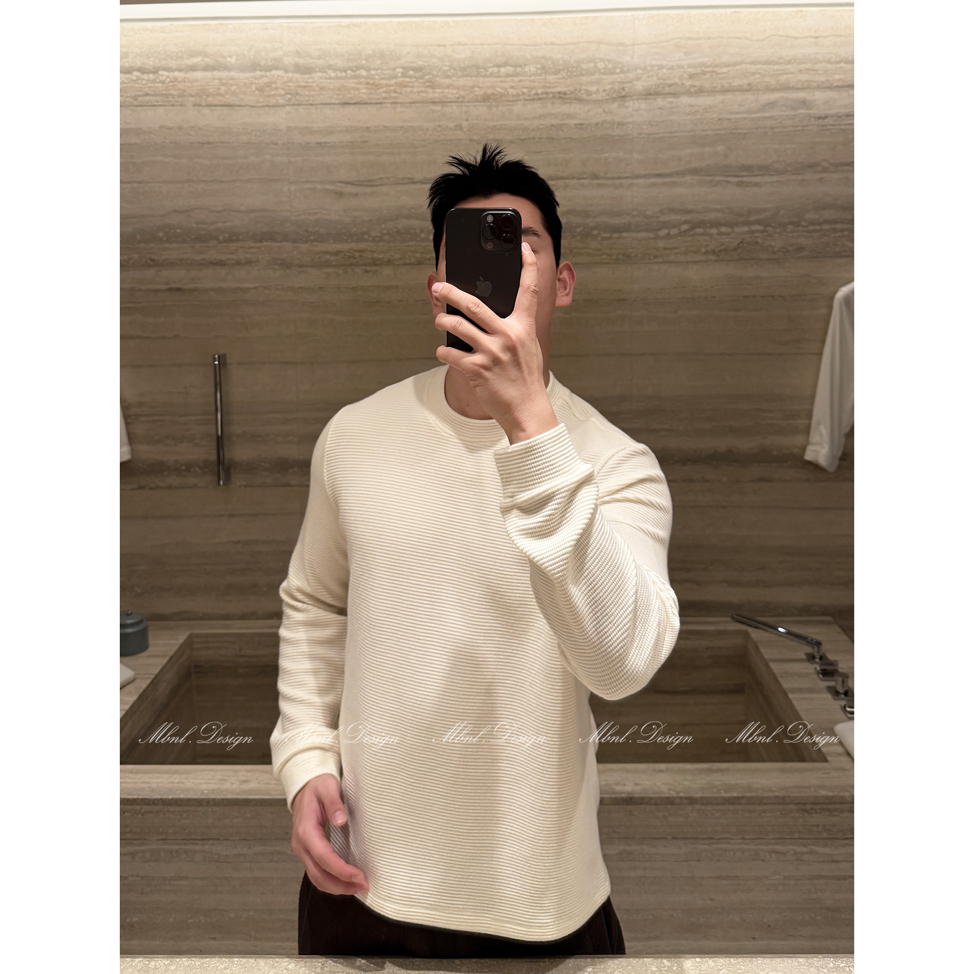 MBNL-F「杰尼.Textured」南海云男装定制花纱针织衫LL-WSY1163