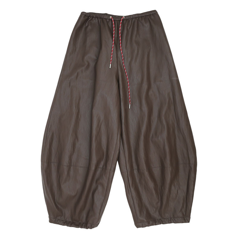 【SFF严选】YOU WEI有尾 25冬廓形调节裤脚口轻柔皮裤25417