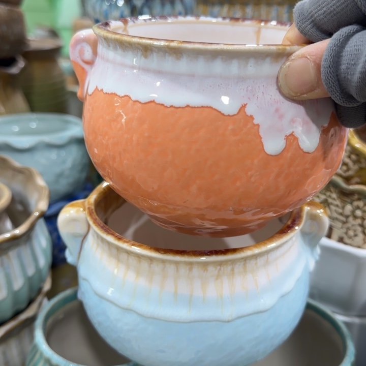 凑9米包邮，有孔，陶瓷花盆