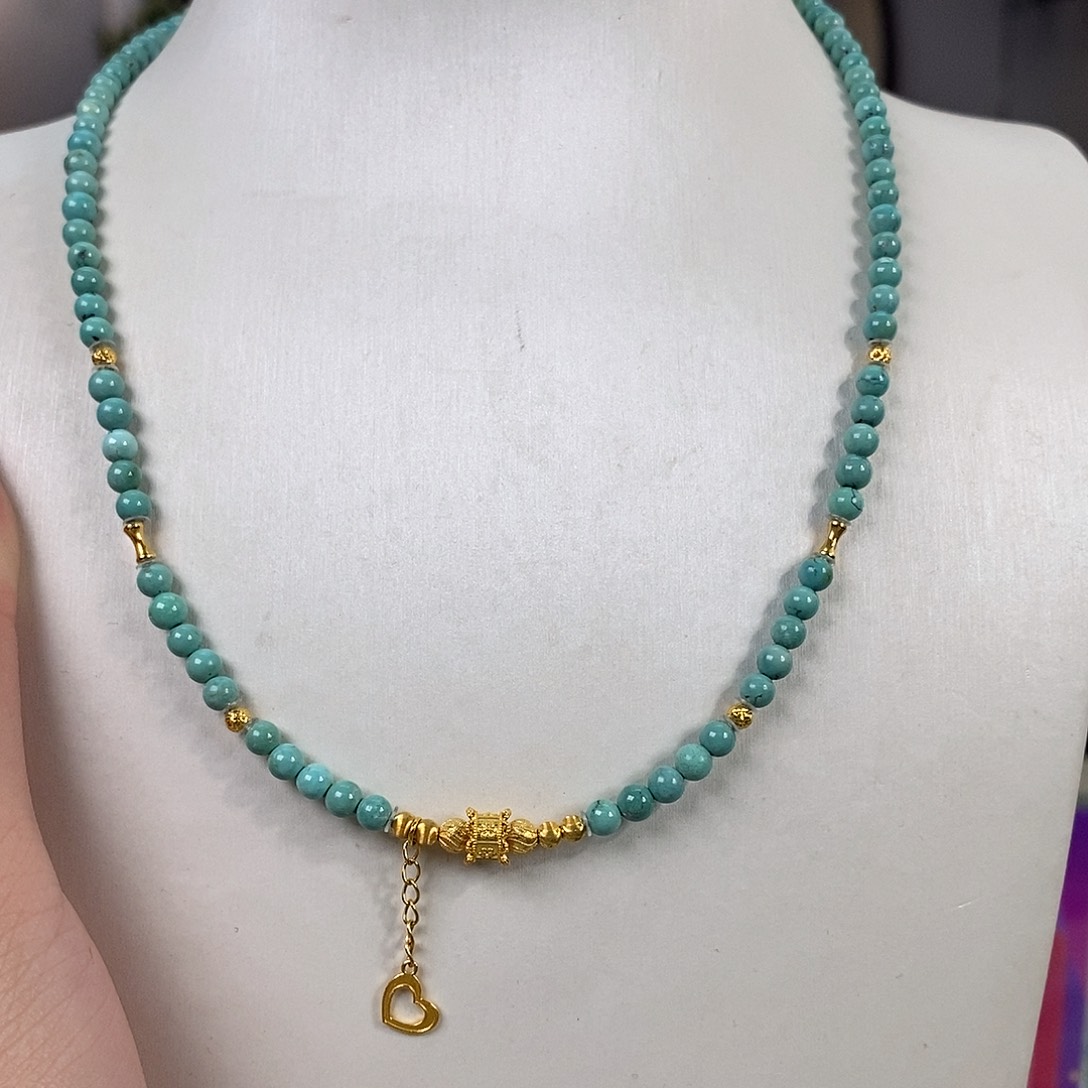 绿松石18K金镶嵌珠宝奇石