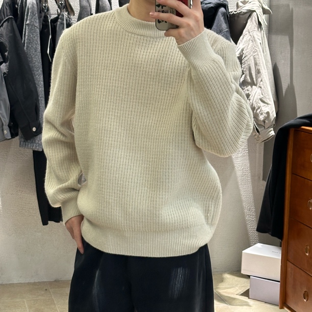 sufeng品质大气百搭交织圆领男女同款毛衣8558