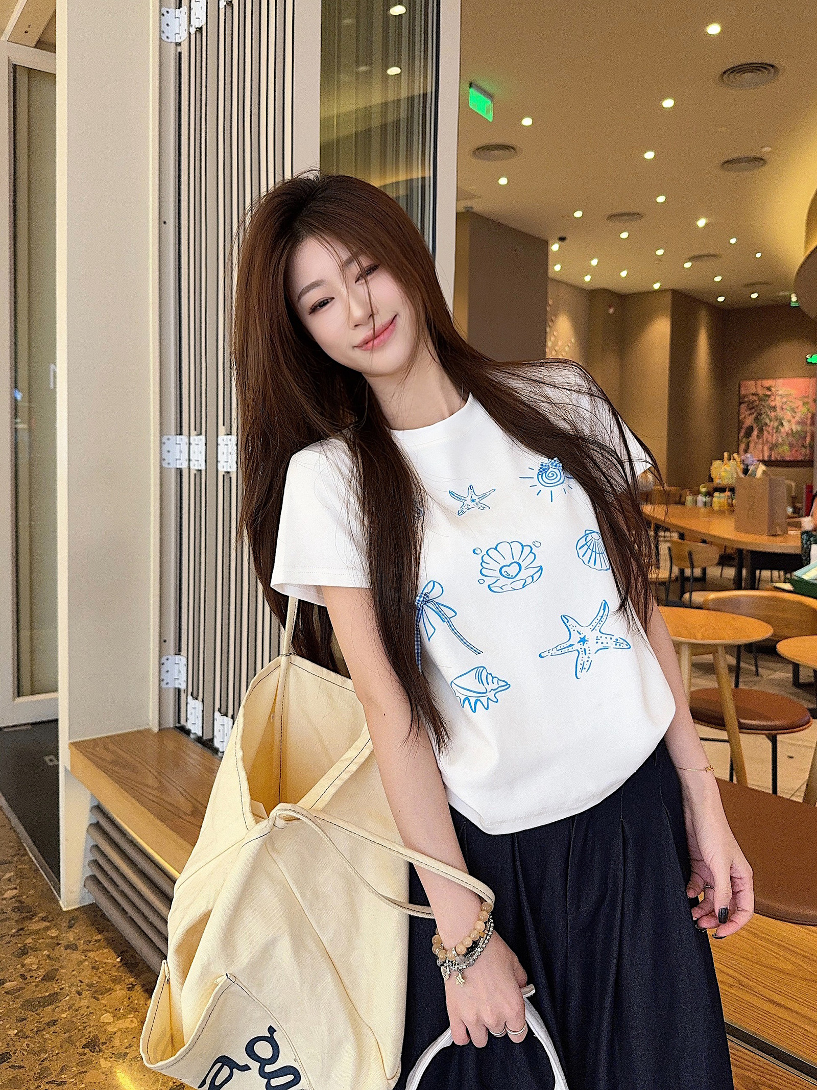 夏季新款短袖t恤女甜美立体蝴蝶结趣味卡通印花圆领穿搭短款上衣