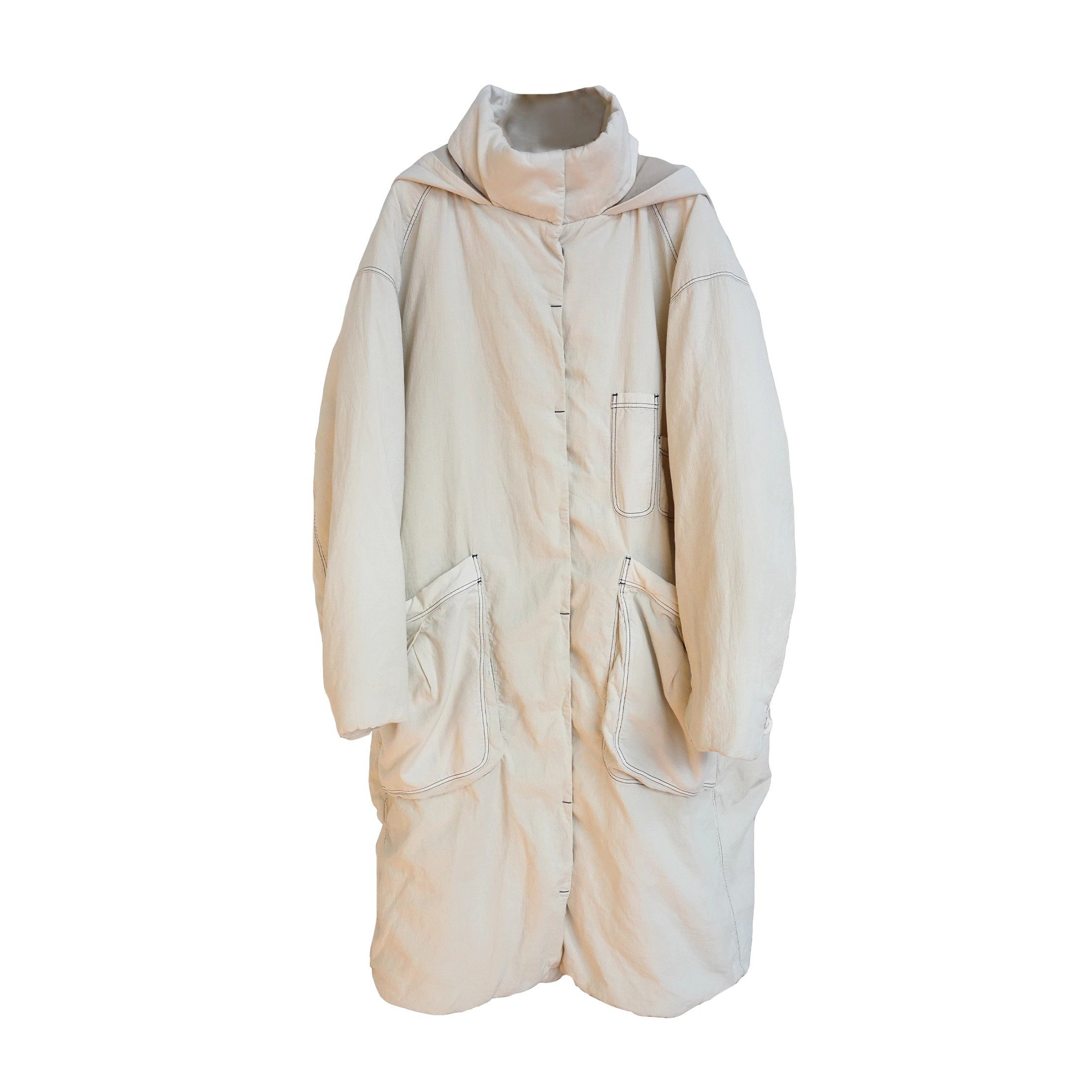 W54722 高密棉90白鸭绒重磅大口袋连帽羽绒服 几见