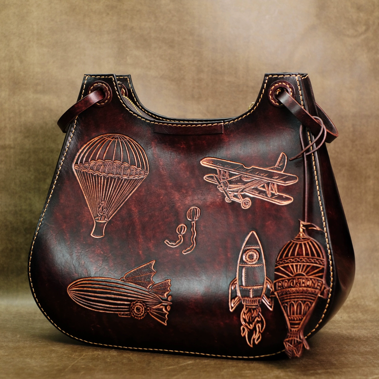 2025早春新款【遨游太空飞行器托特包】慵懒风大容量复古做旧擦色