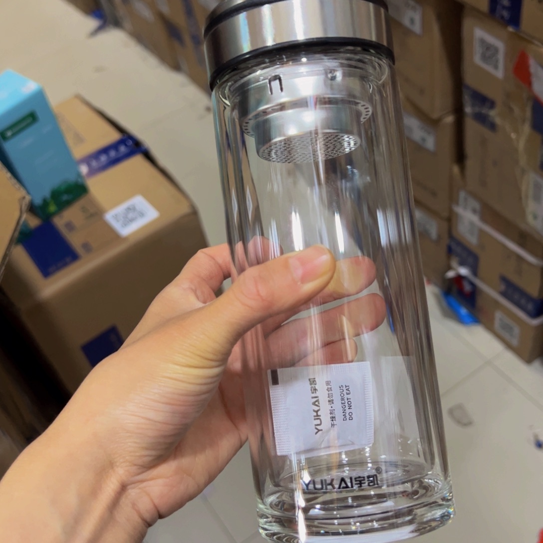 宇剀双层玻璃杯500玻璃杯微瑕玻璃杯