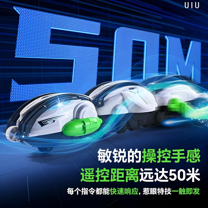 高品质-新奇特2.4G翻滚特技车无极变速360°翻转变形男孩遥控车