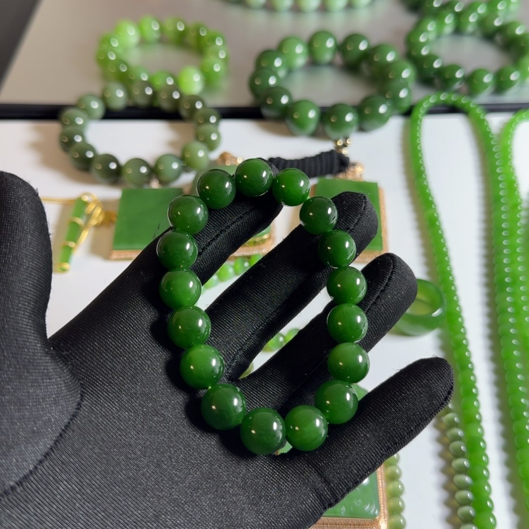 未镶嵌和田玉（碧玉）手串如**水