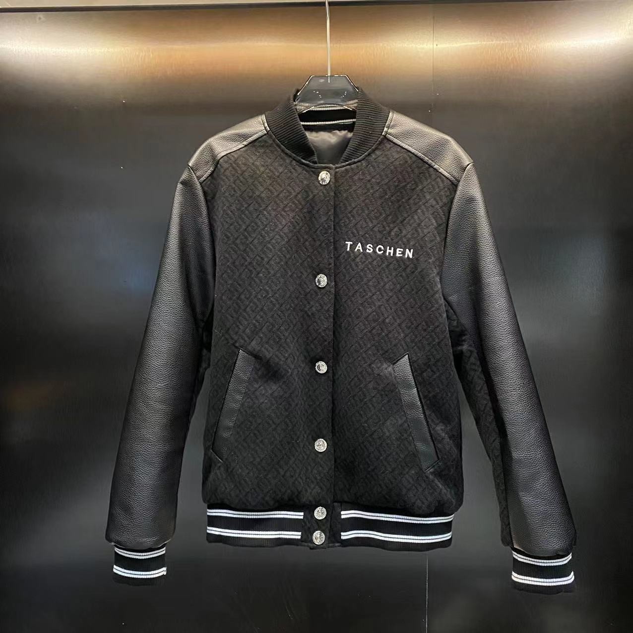 断码 重磅轻奢毛呢内里夹棉球服棉服夹克男