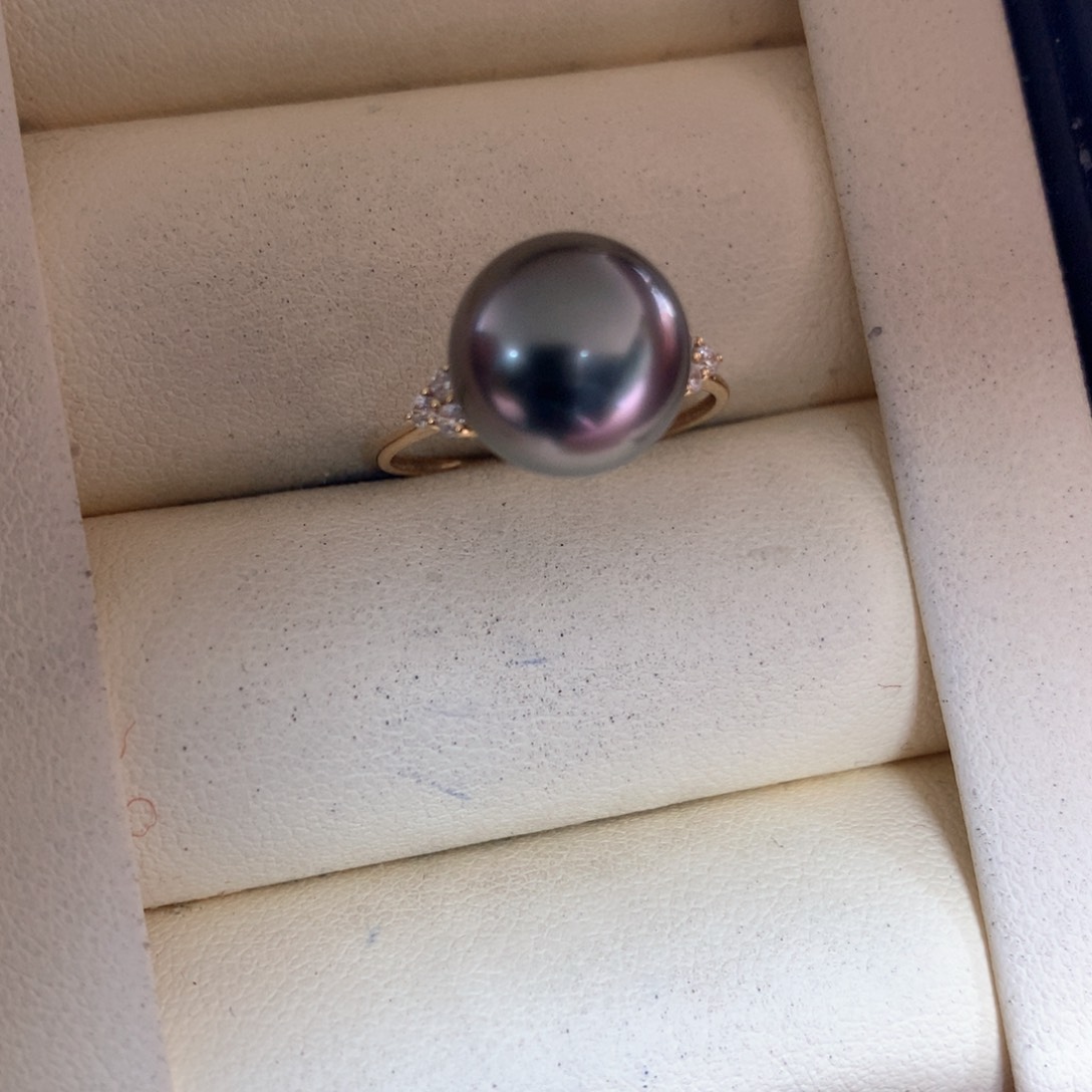 海水珍珠戒指18K金镶嵌