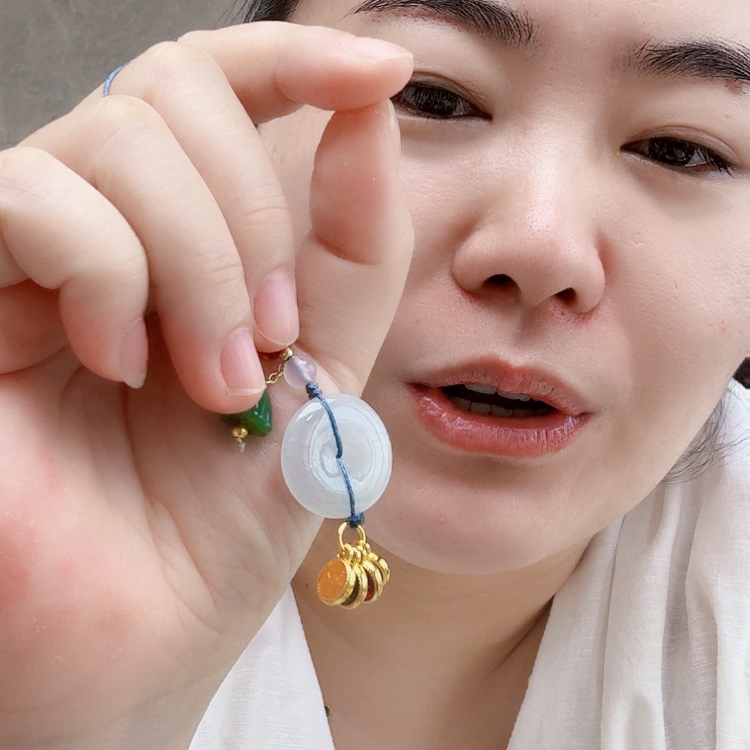 翡翠未镶嵌颈饰翡翠手机挂