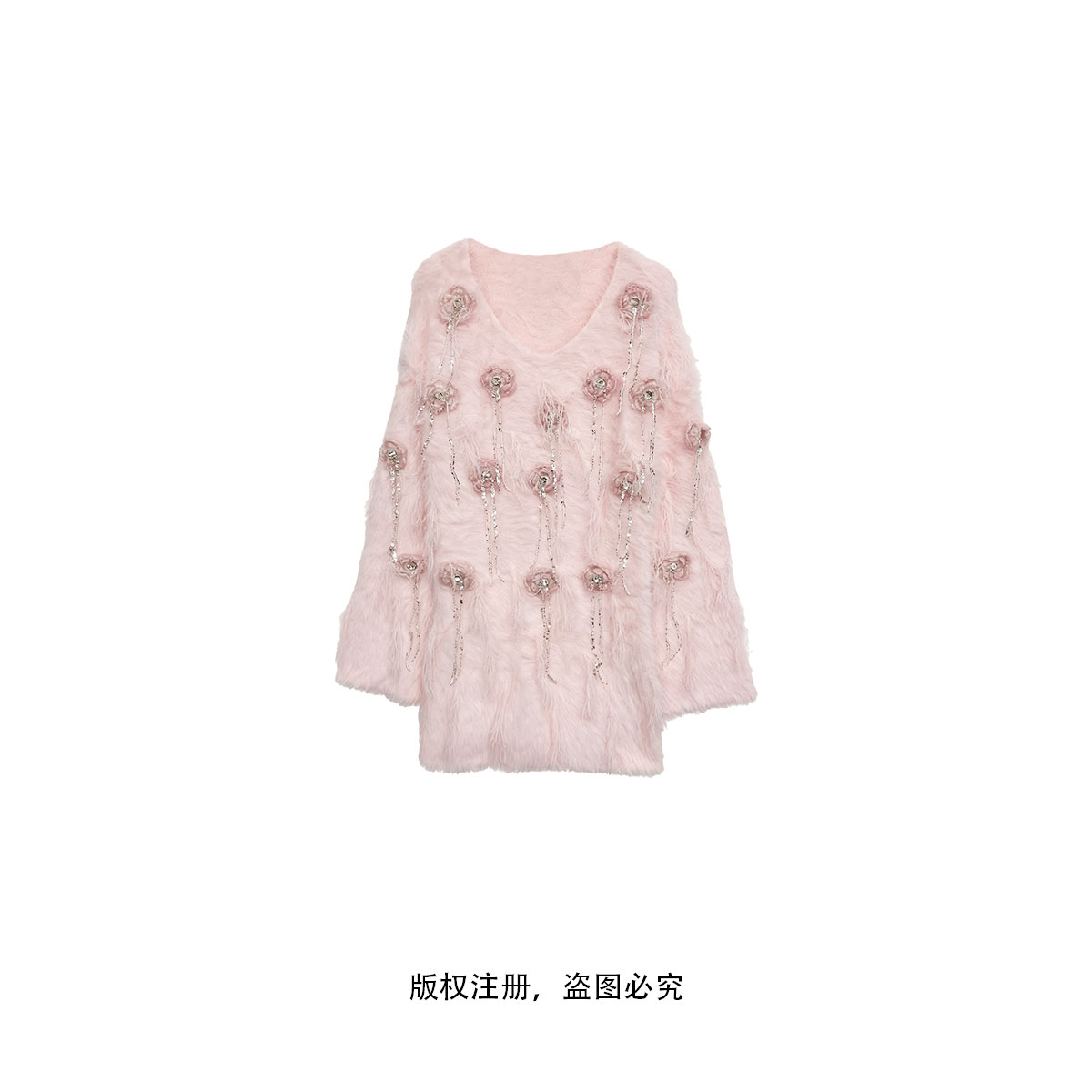 高级感气质轻奢时尚镂空宽松设计师秋冬针织毛衣2412244