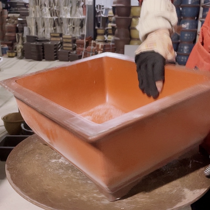 紫砂仿古马槽40花盆