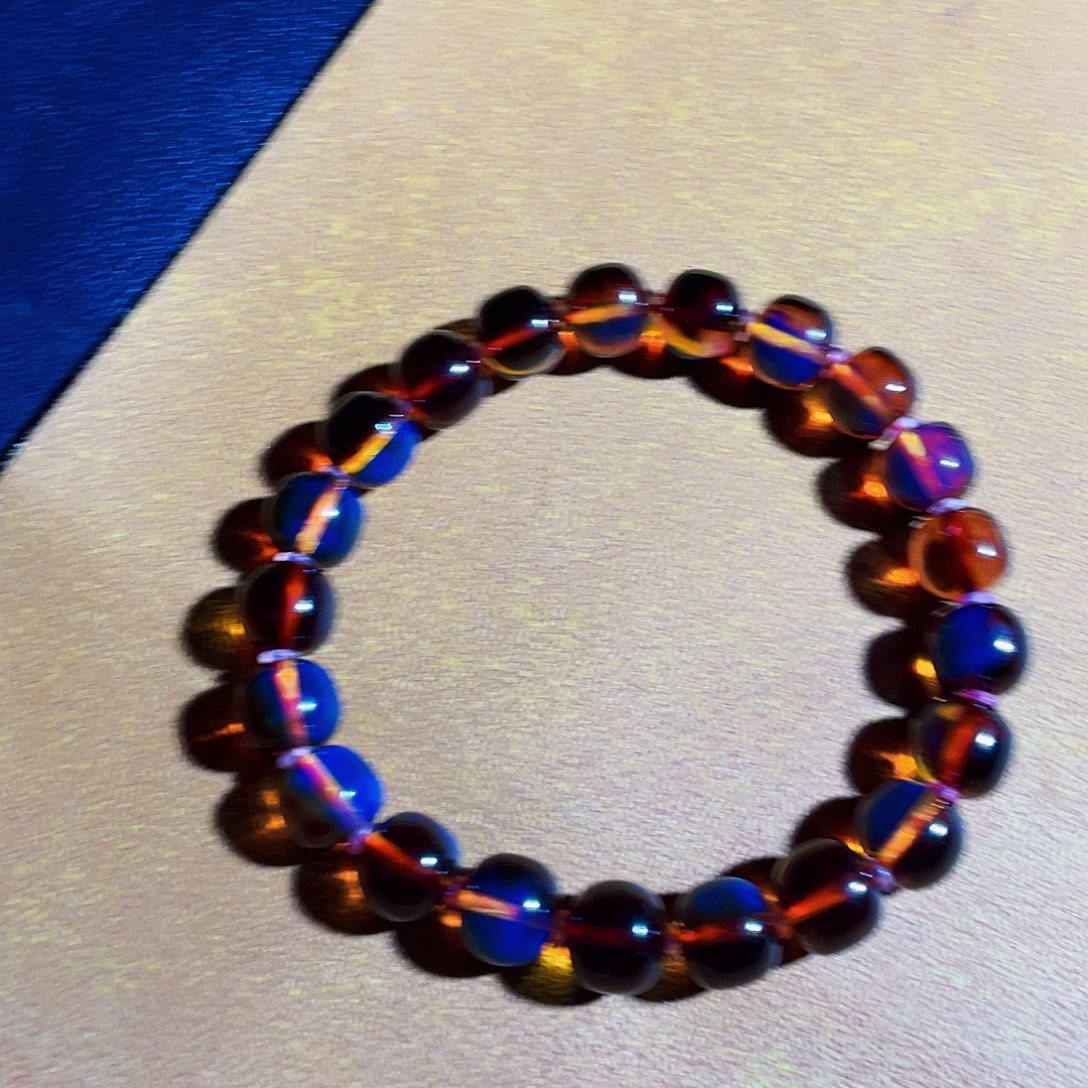 未镶嵌蓝珀裸石红蓝老型9