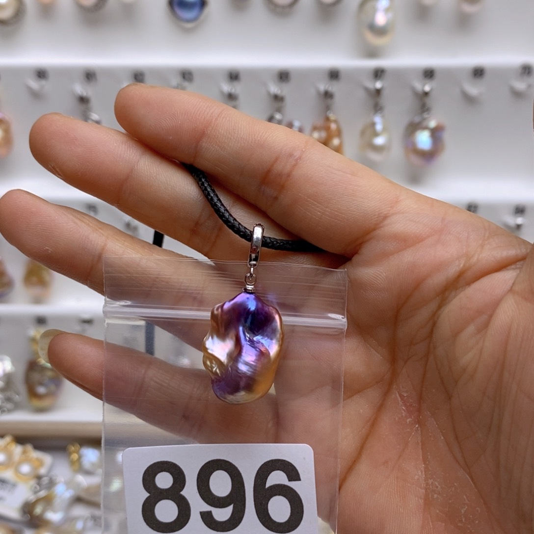 淡水珍珠颈饰银S925镶嵌896