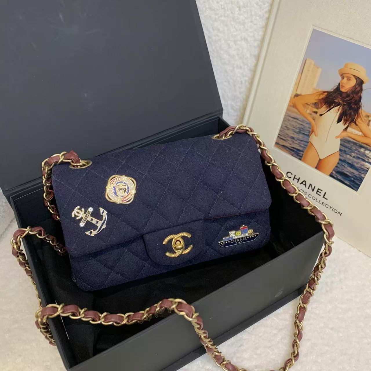 95新 Chanel/香奈儿 壹臻/汉堡系列徽章大mini 26开 60534875