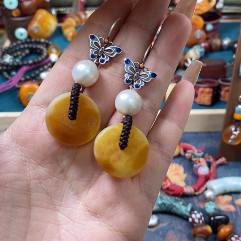 【闪购商品】蜜蜡耳饰未镶嵌耳环