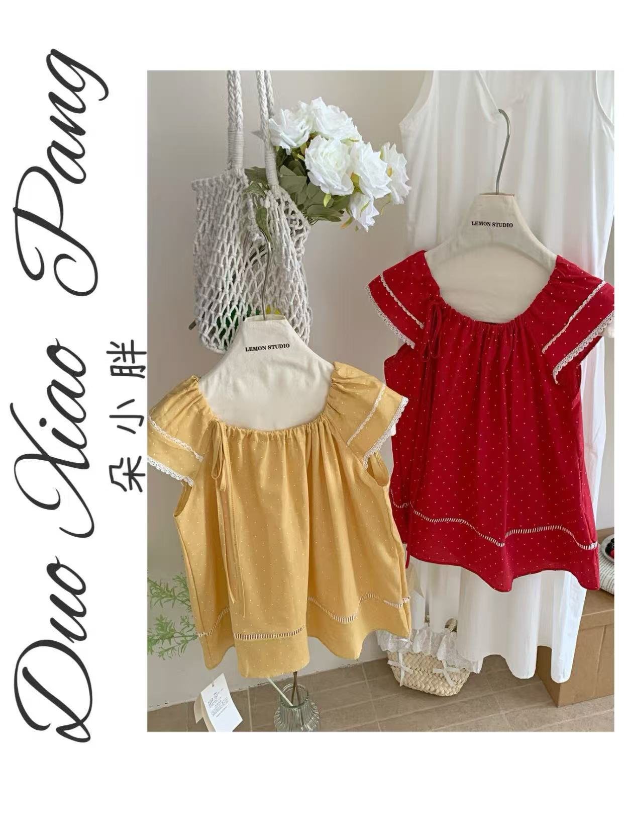 韩版气质波点小飞袖衬衫女装夏季新款设计感宽松减龄圆领上衣940