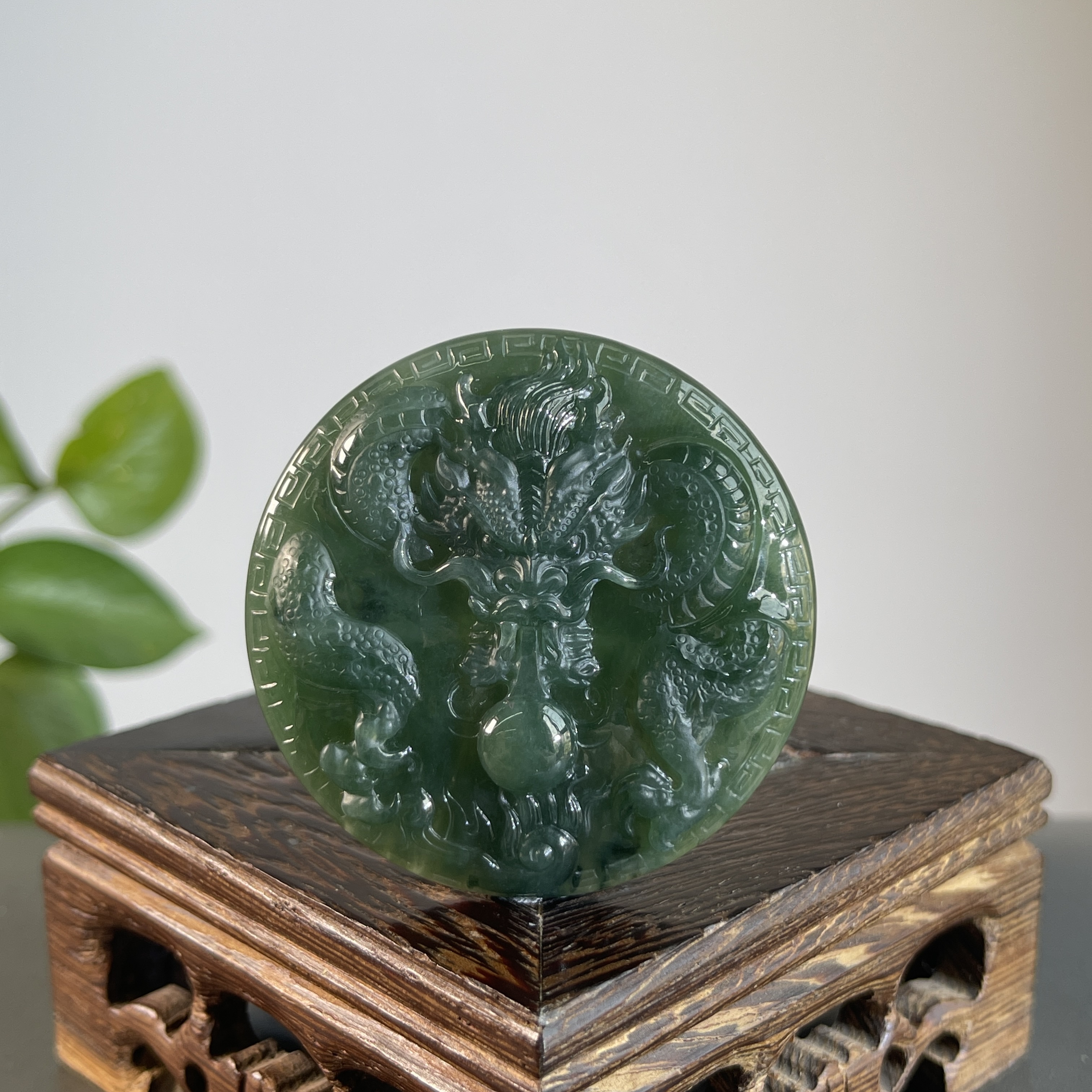 JXW04-150  天然缅甸A货翡翠 龙牌