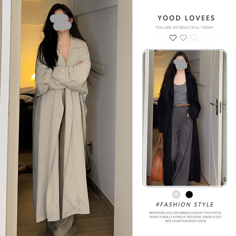 2025春秋新款法式复古宽松阔版风衣高级感松弛感显瘦长款外套女