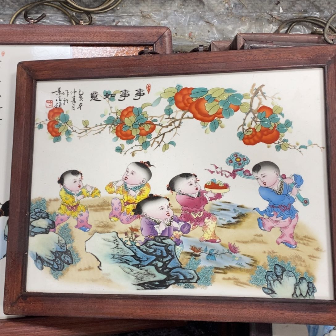 瓷片景德镇瓷板画柴窑烧制