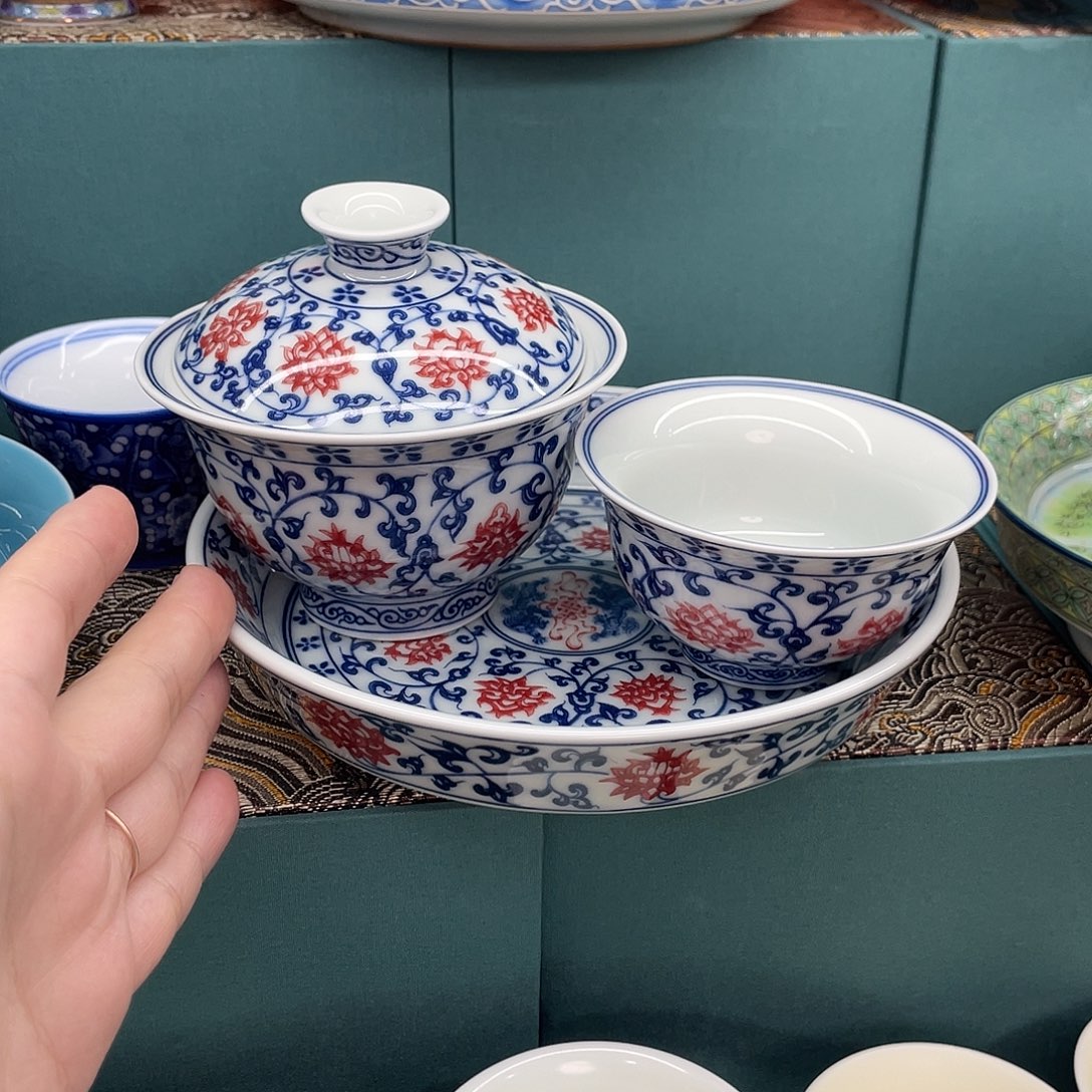 景德陶瓷盖碗茶具