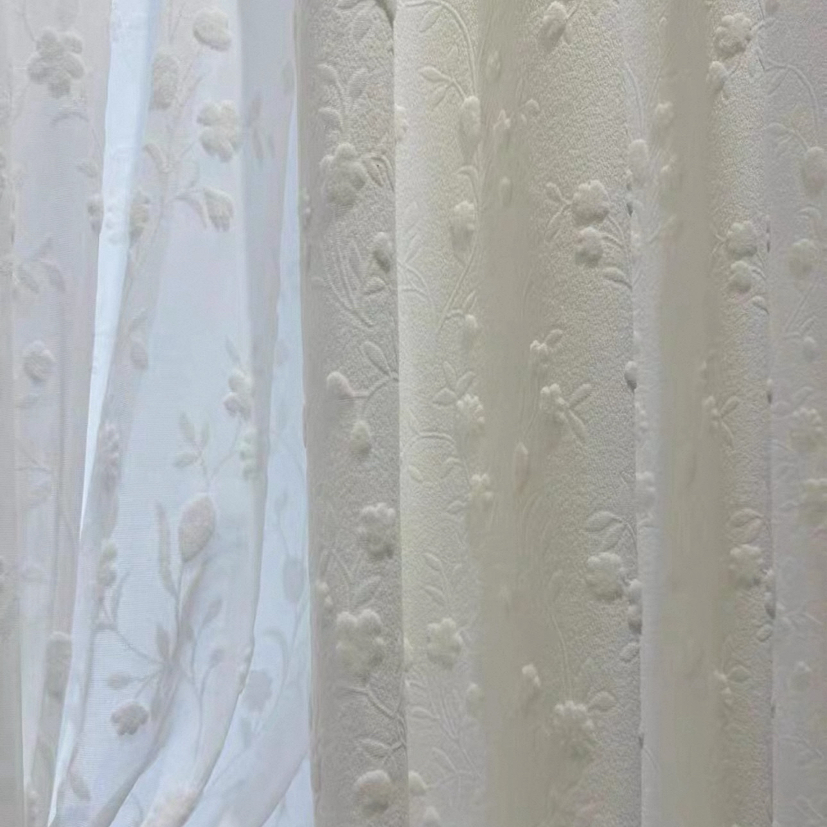 海棠浮雕纱帘（不含挂钩）