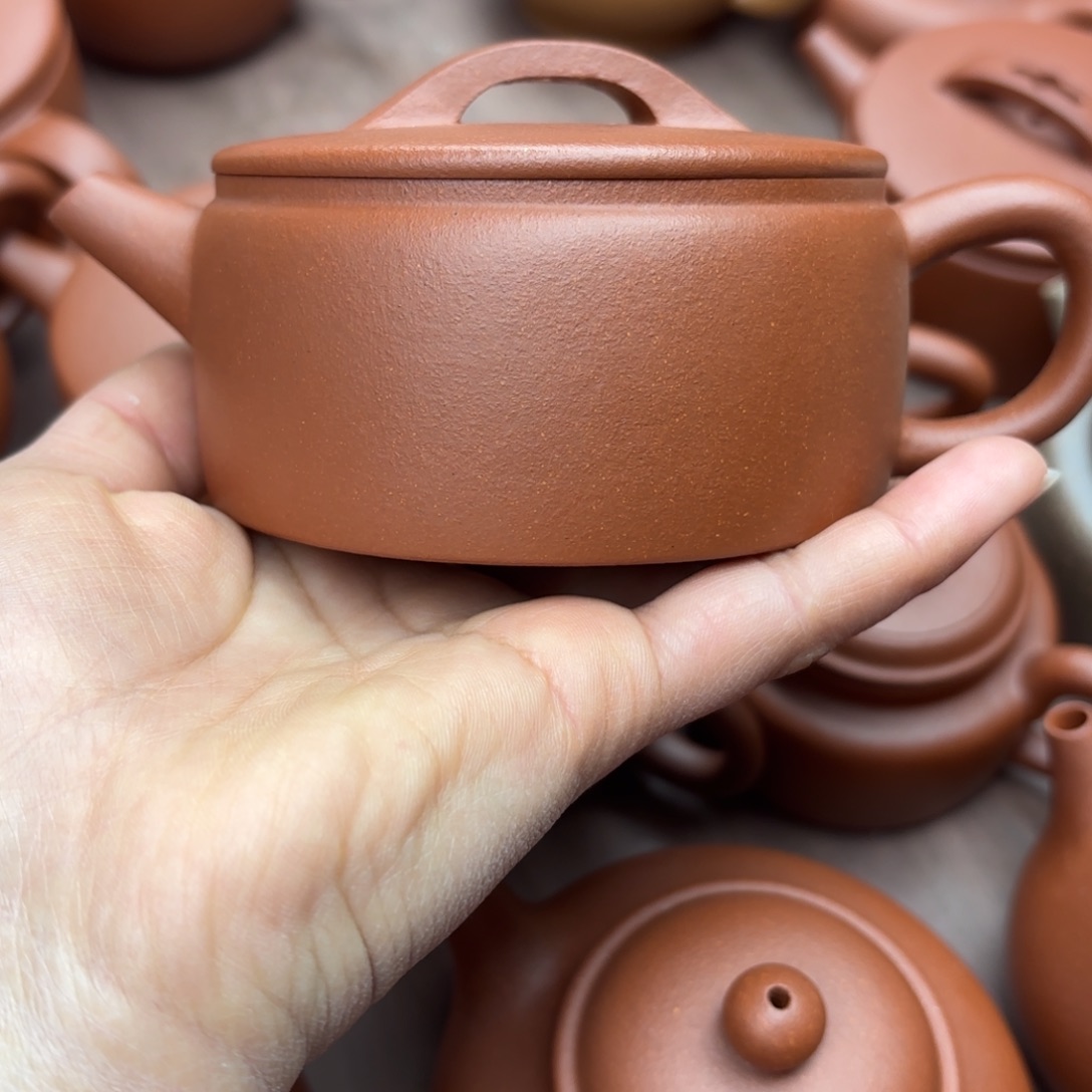 紫砂茶壶达**几红降坡汉瓦200c c