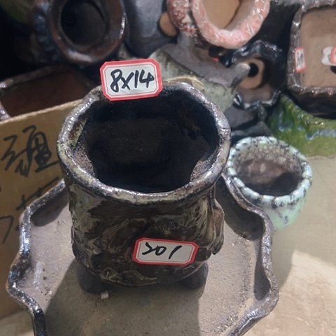 红陶粗陶花盆手工