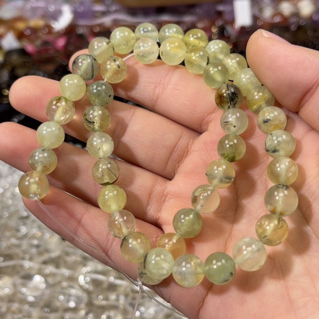 玛瑙/玉髓散珠葡萄石卡8