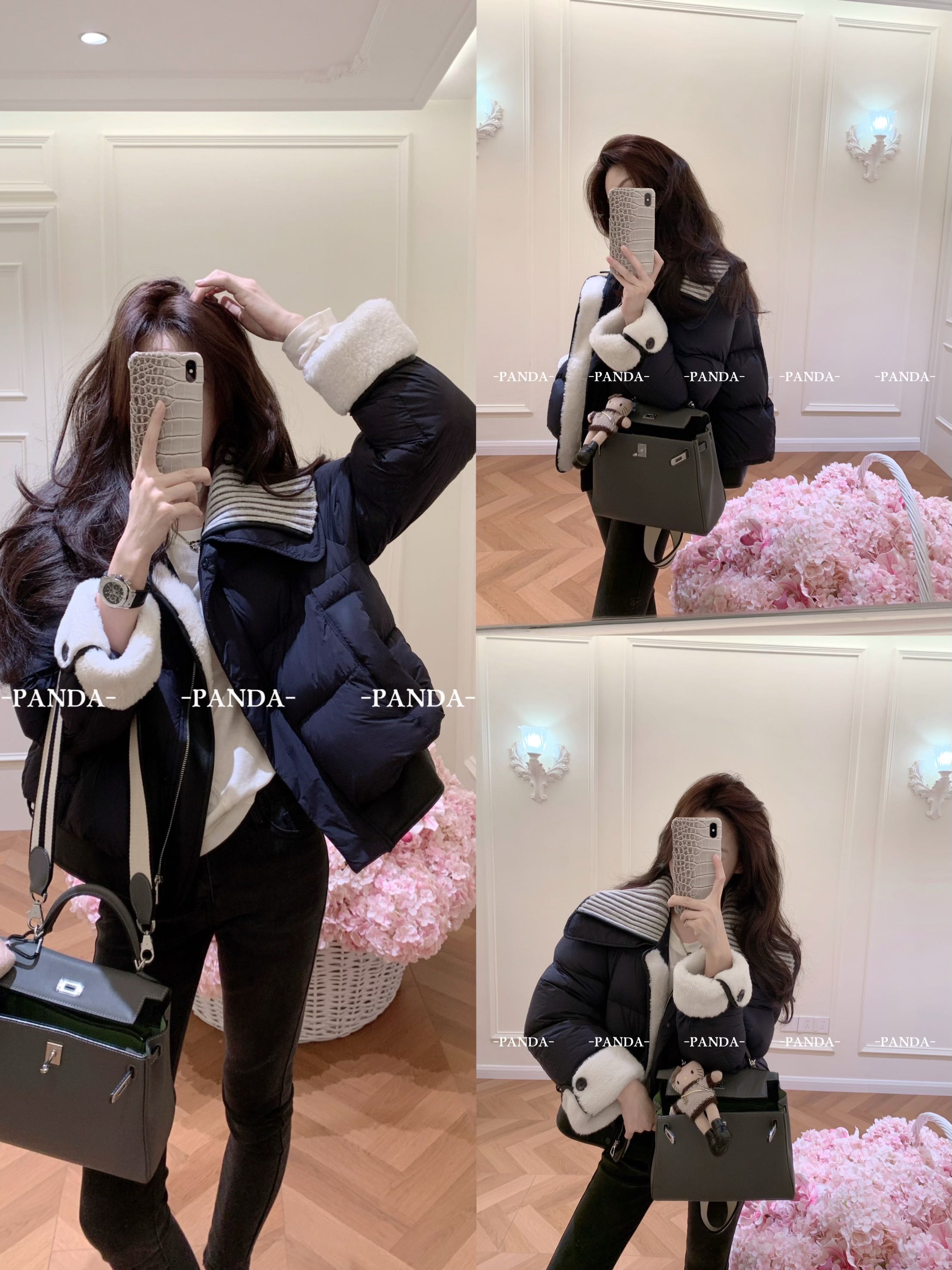 深圳南油早秋ph短款朋克风轻职风长袖常规假两件韩系翻领拼接外套